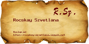 Rocskay Szvetlana névjegykártya